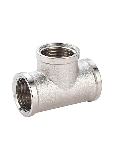 Тройник 3/4", г-г-г, никель, внутренняя резьба, РМС