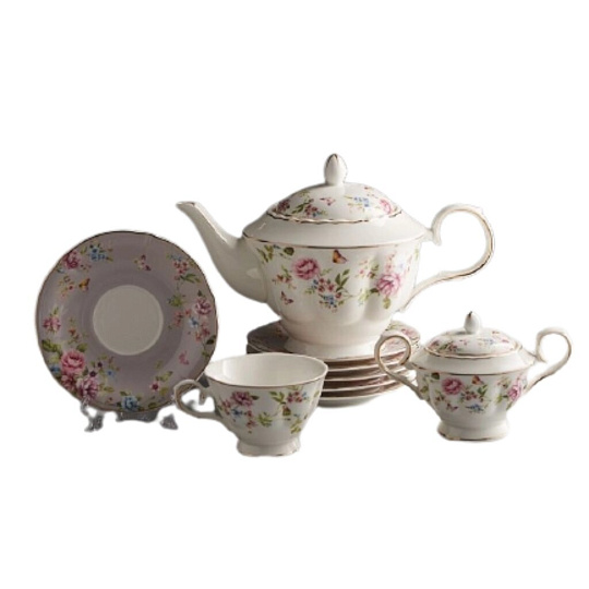 Набор чайный фарфор, 14 предметов, на 6 персон, 220 мл, Beatrix, Изабелла, МФ018P/14, подарочная упаковка
