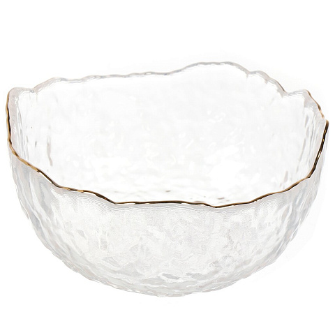 Салатник стекло, круглый, 13х6 см, 0.3 л, отвод золотом, Алмаз, Y6-10089/Y4-9202