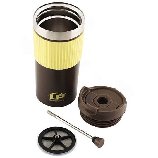 Термокружка нержавеющая сталь, пластик, 350 мл, LaPlaya, On Move, колба нержавеющая сталь, желтая, 80319