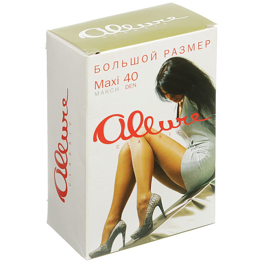 Колготки Allure, Maxi, 40 DEN, р. 8, nero/черные, мягкий пояс, 00000000532