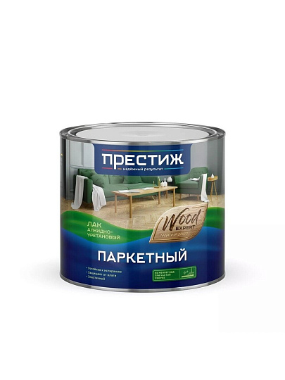 Лак Престиж, паркетный, глянцевый, алкидно-уретановый, для внутренних работ, 1.9 кг