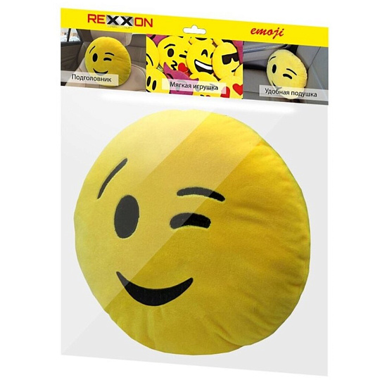Подушка на подголовник Rexxon, Emoji Подмигивание, 3-13-3-1-1