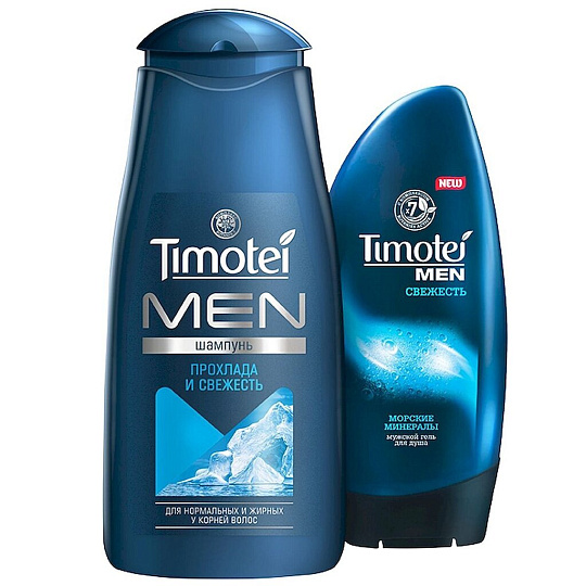 Подарочный набор Timotei Men Прохлада и свежесть (шампунь 400 мл + гель для душа 250 мл)