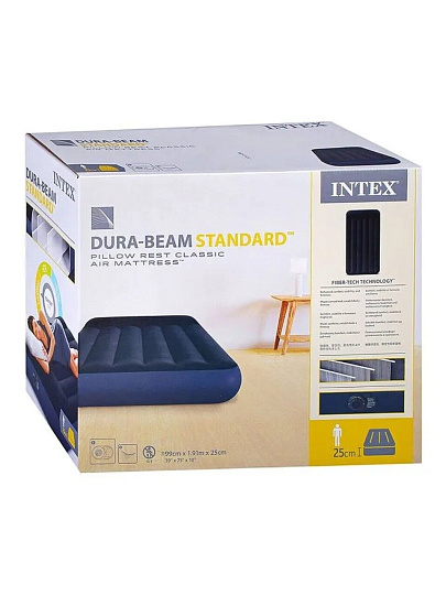 Матрас надувной Intex, 191х99х25 см, 64146ND, насос встроенный, электрический, флокированный, 136 кг