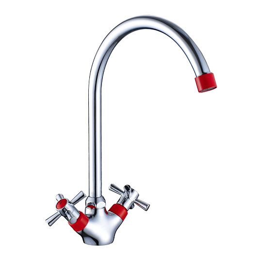 Смеситель для кухни, Decoroom, с кран-буксой, красный, DR51028-Red