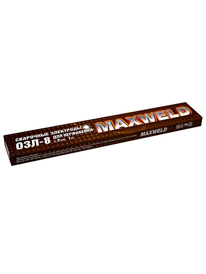 Электроды Maxweld, ОЗЛ-8, 3х350 мм, 1 кг, картонная коробка