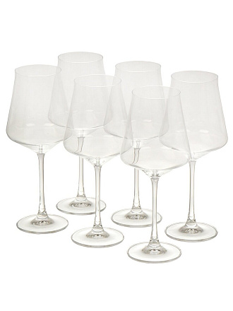 Бокал для вина, 600 мл, стекло, 6 шт, Bohemia, Cettia, 91L/1SJ59/0/00000/600-664