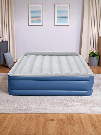 Кровать надувная Bestway, 203х152х46 см, 67630, насос встроенный, электрический, флокированная, с сумкой, с подголовником, 300 кг