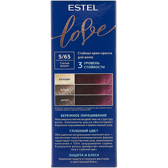 Краска для волос, Estel, Love, 5/65, спелая вишня, 1150 мл