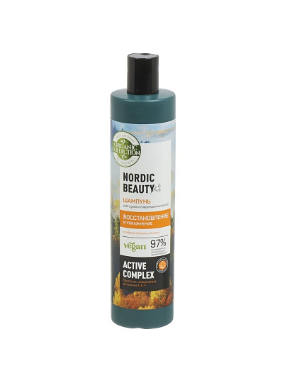 Шампунь Organic Collection, Восстановление и увлажнение, для поврежденных волос, 400 мл