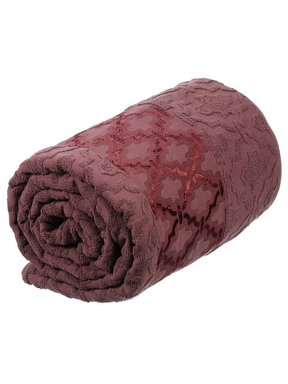 Плед евро, 220х240 см, подарочная коробка, жаккард, 100% хлопок, Karteks, Venesia 15, фиолетовый