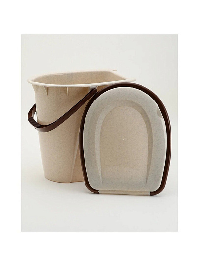 Ведро-туалет пластик, 24 л, бежевый мрамор, Idea, М2460