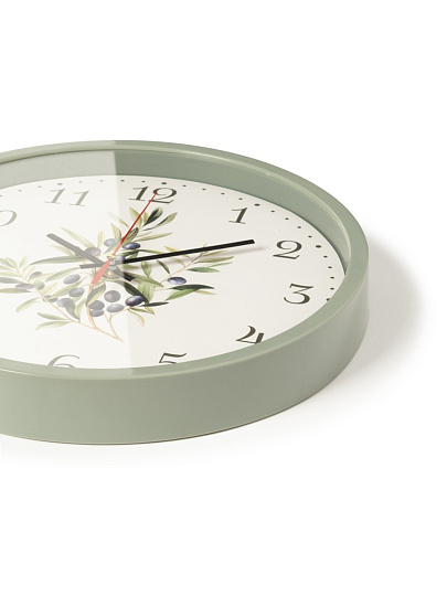Часы настенные, кварцевые, 30 см, круглые, оливковые, Рубин, Оливковая ветвь, 3027-039