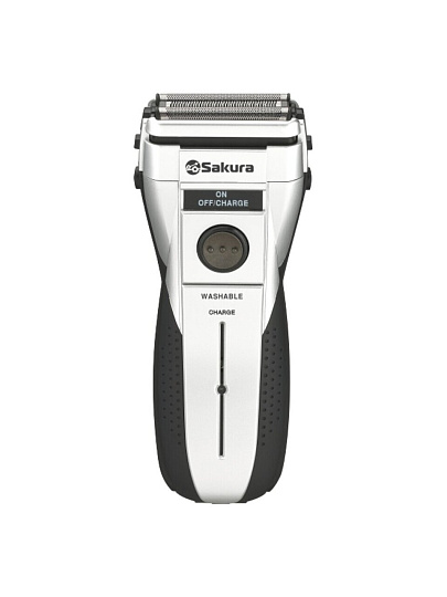 Электробритва аккумуляторная, Sakura, SA-5407S, сеточная, сухое/влажное бритье, триммер, 3 сетки, серебристая
