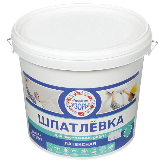 Шпатлевка Русские узоры, латексная, универсальная, для внутренних работ, 8 кг