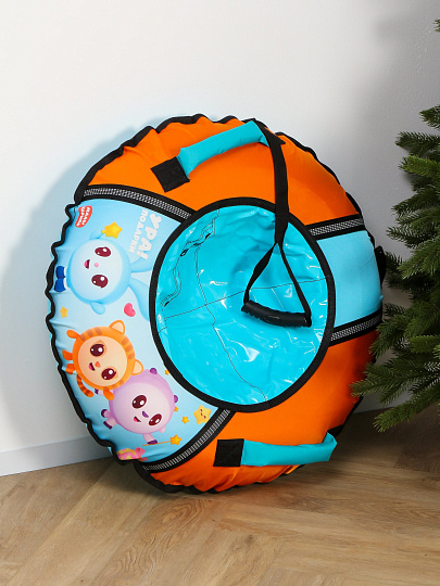 Санки-ватрушка Nika, Малышарики, 70 см, 70 кг, с буксировочным тросом, с ручками, ТБ1-70/МШ1