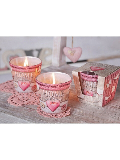 Свеча ароматизированная, 8х7.5 см, в стакане, Bartek Candles, Дом милый дом