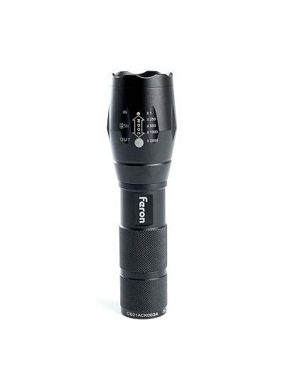 Фонарь ручной, встроенный аккумулятор, Feron, TH2400, зарядка от USB, алюминий, режим SOS, USB ZOOM, 41682