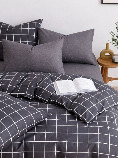 Постельное белье 2-спальное, простыня 180х215 см, 2 наволочки 70х70 см, пододеяльник 175х215 см, Silvano, поплин, Рэкс