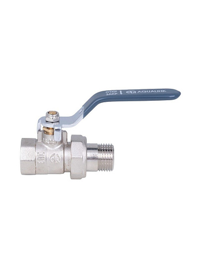 Кран для воды с американкой 1 1/4'', г-ш, латунь, со сгоном, ручка, DN 32, AquaLink