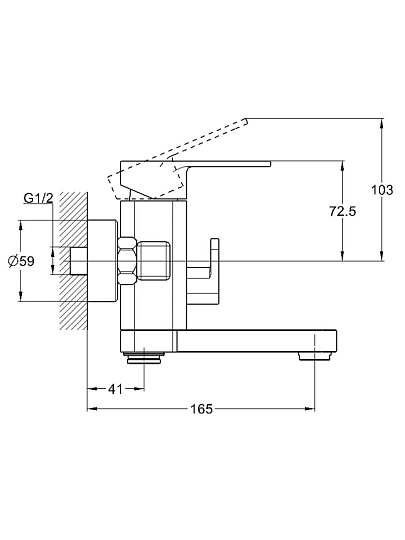 Смеситель для ванны, G.lauf, с картриджем, графит, NEB3-A123MG