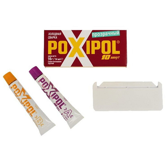 Холодная сварка универсальная, Poxipol, 16 г, 14 мл, прозрачная, 00267