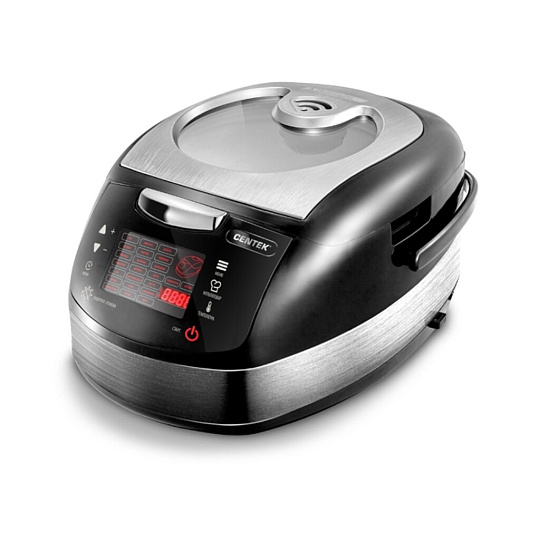 Мультиварка Centek, CT-1472 Ceramic, 21 программа, 5 л, 860 Вт, керамическое покрытие чаши, антипригарное покрытие, черный, сталь