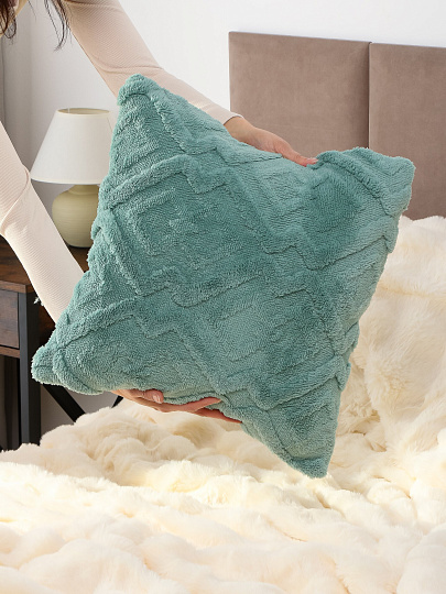 Наволочка декоративная Геометрия, 100% полиэстер, 45 х 45 см, бирюза, A130223