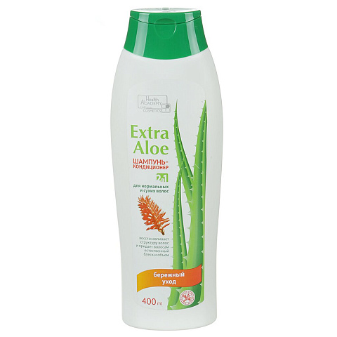 Шампунь и кондиционер 2 в 1 для сухих и нормальных волос Extra Aloe, 400 мл