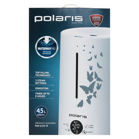 Увлажнитель воздуха Polaris, PUH 6195 TF, 4.5 л, 35 м2, 25 Вт, белый, 018658
