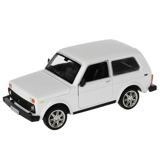 Машина детская Технопарк, Lada 4х4, 17 см, инерционная, со светом и звуком, металл, пластик, VAZ-21214-W, белая