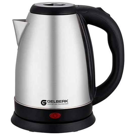 Чайник электрический Gelberk, GL-302, 1.8 л, 1500 Вт, скрытый нагревательный элемент, нержавеющая сталь