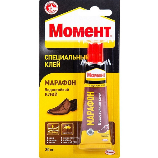 Клей Момент, водостойкий, однокомпонентный, 30 мл, 26 г, 873855, Марафон
