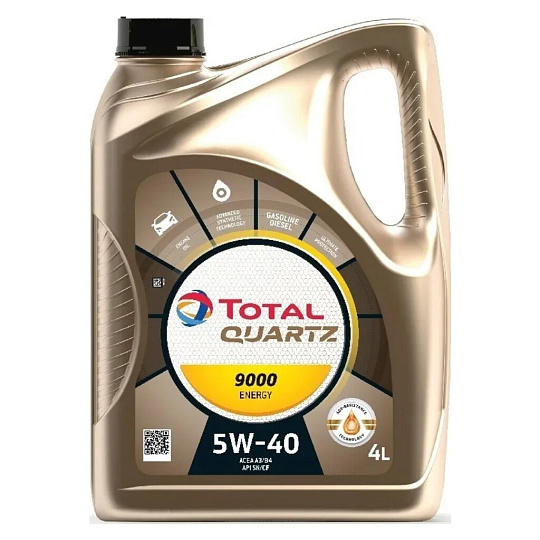 Масло моторное синтетическое, 5W40, Total, 9 000, 4 л, 10210501