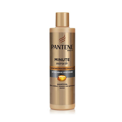 Шампунь Pantene Pro-V, Minute Miracle Интенсивное укрепление, для сухих и поврежденных волос, 270 мл