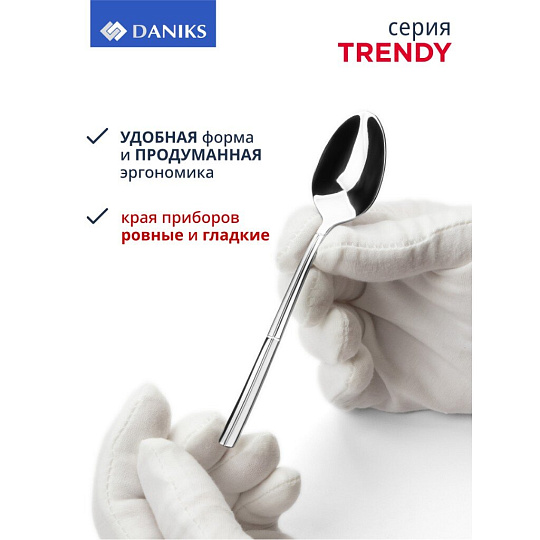 Набор столовых приборов нержавеющая сталь, 24 предмета, Daniks, Trendy