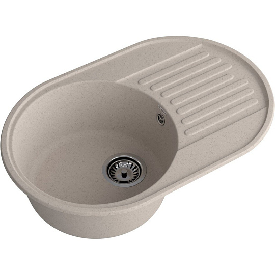 Мойка кухонная врезная, GranFest, Quarz, кварцевый песок, 737х478 мм, без сифона, песочная, GF-Z18