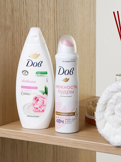 Набор подарочный жен, Дав, Обновление, крем-гель для душа, 250 мл + дезодорант, 150 мл, спрей