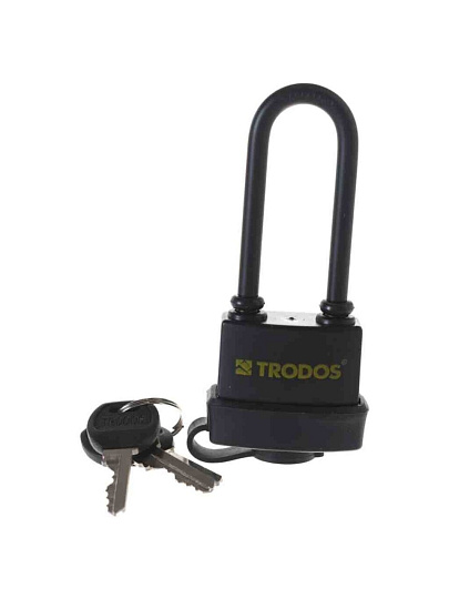 Замок навесной Trodos, BC-IG1-45L, 210 214, блистер, дисковый, черный, всепогодный, 3 ключа