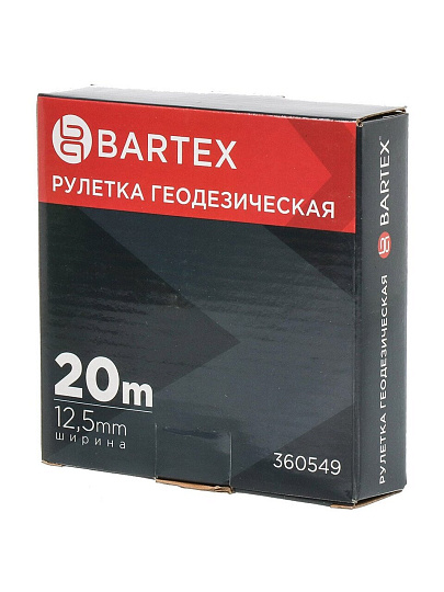 Рулетка геодезическая, 20 м, лента ПВХ, 12.5 мм, Bartex