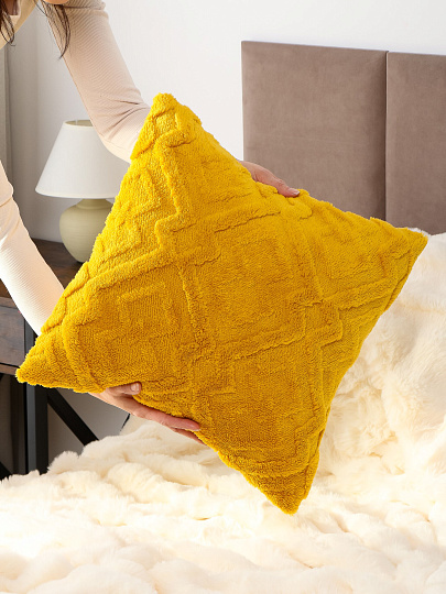 Наволочка декоративная Геометрия, 100% полиэстер, 45 х 45 см, горчица, A130222