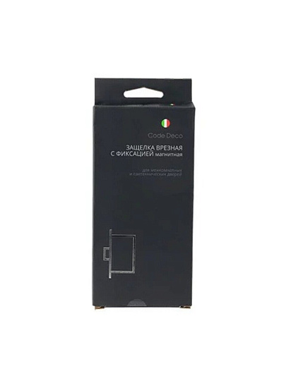Защелка врезная, Code Deco, 5300-MC-WC-BLM, 31294, язычок пластиковый, с фиксатором, черная