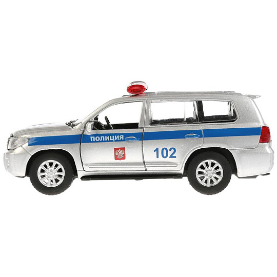 Машина Технопарк, Toyota Land Cruiser Полиция, 12 см, инерционная, открывающиеся двери, CRUISER-P