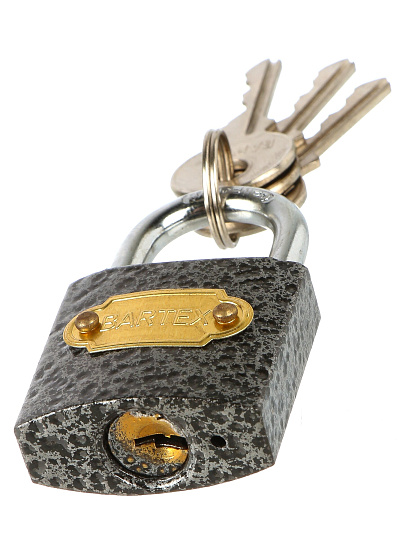 Замок навесной BARTEX чугунный 32мм Влагонепроницаемый, блистер, 3 ключа, 504659