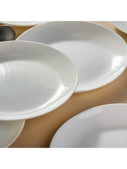 Тарелка десертная, стеклокерамика, 6 шт, 19 см, круглая, Бэль, Daniks, LQP-75