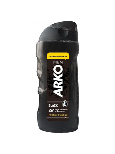 Гель для душа и шампунь Arko Men, Black 2в1, для мужчин, 260 мл