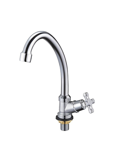 Смеситель для кухни, Solone, с кран-буксой, для одного типа воды, хром, JIK1-A102-A