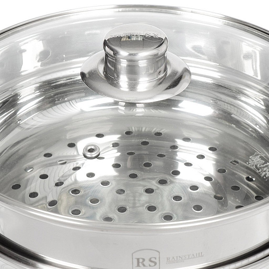 Пароварка нержавеющая сталь, 10.5 л, 5 секций, Rainstahl, Berlinger, крышка стекло, 5103-03RS\ST