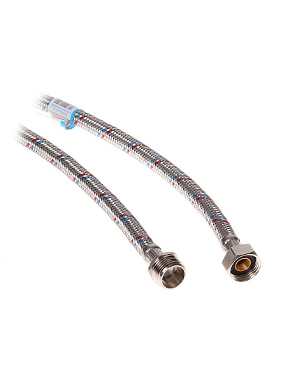 Подводка для воды 1/2"х0.8 м, г-ш, латунь, AquaLine